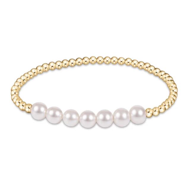 Enewton - Classic Gold Beaded Bliss 3mm Bead Bracelet-6mm Pearl - Debbie's Hallmark