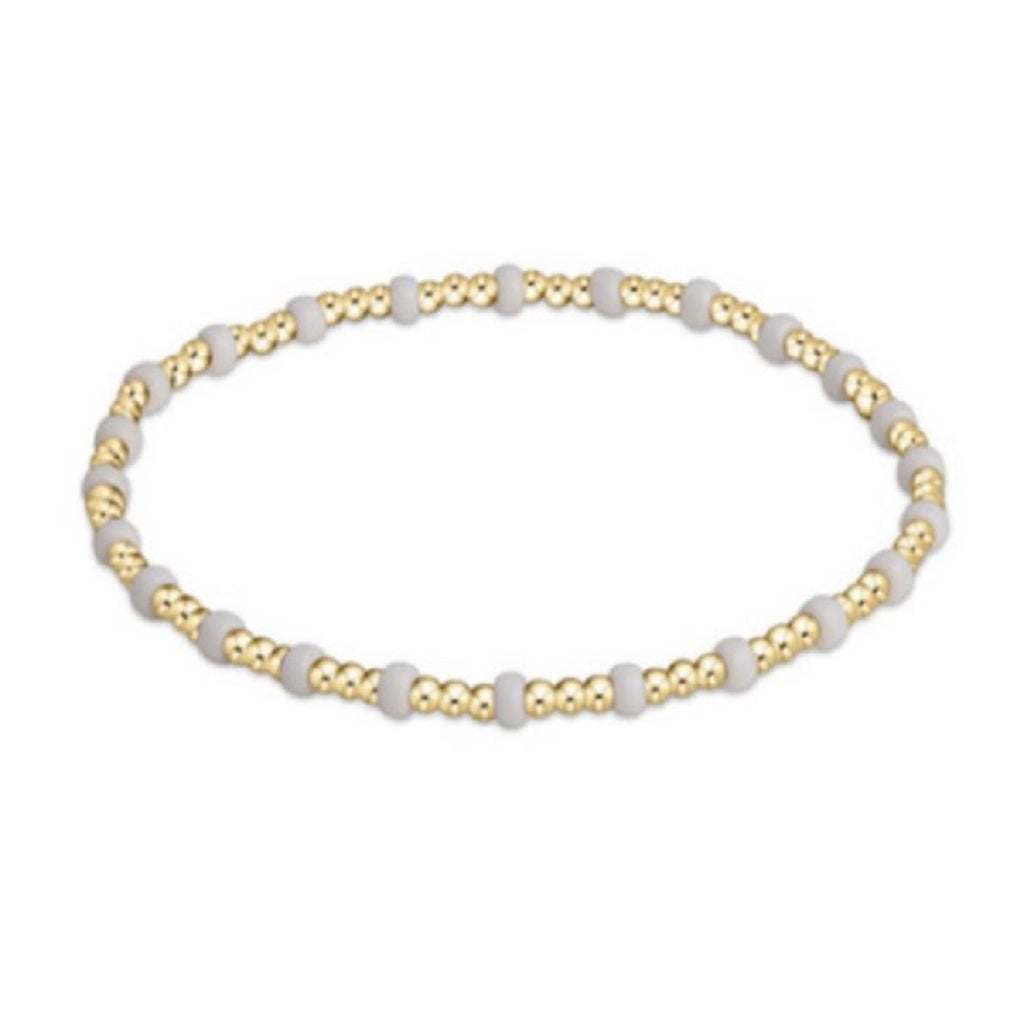 White and Gold Beaded Bracelet