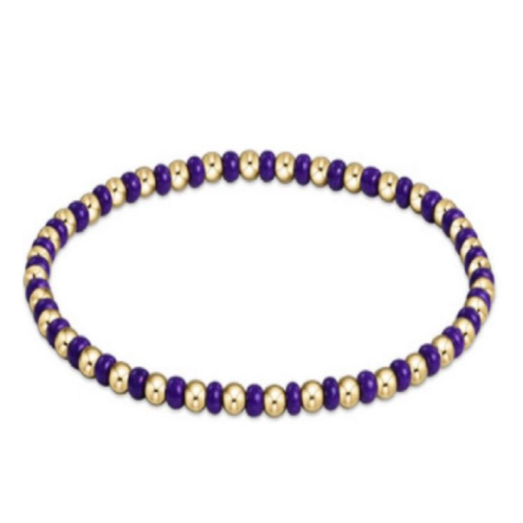 Purple and Gold Beaded Bracelet