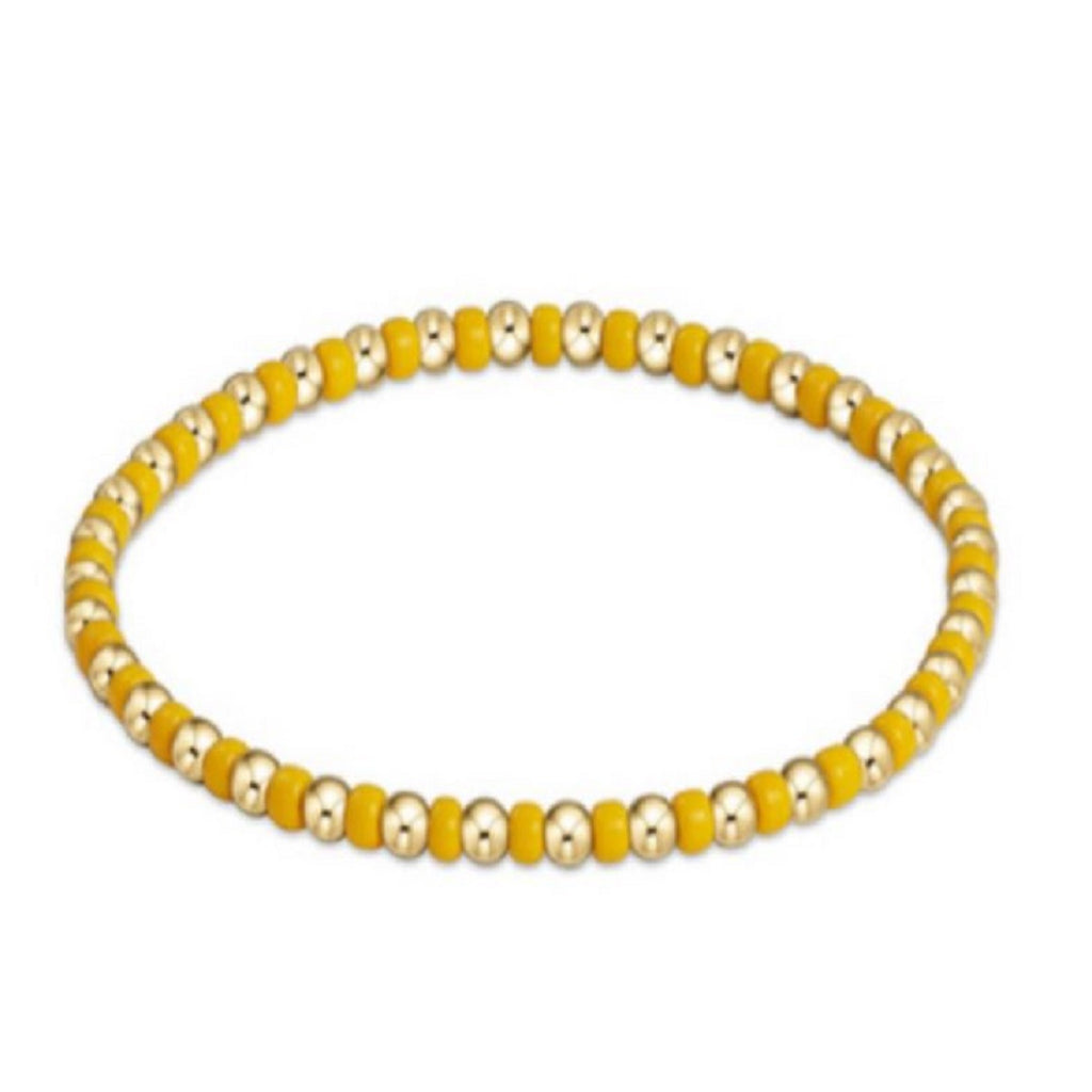 Yellow and Gold Beaded Bracelet