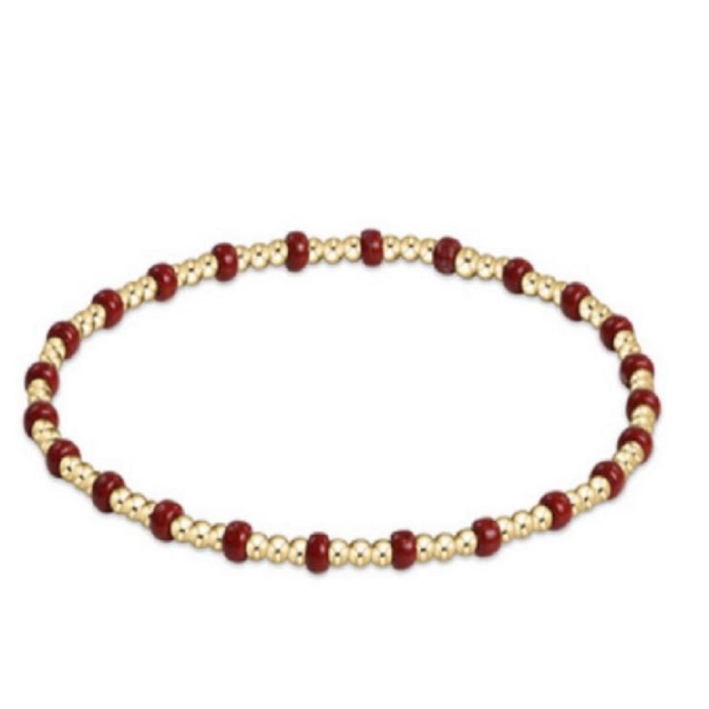 Wine and Gold Beaded Bracelet