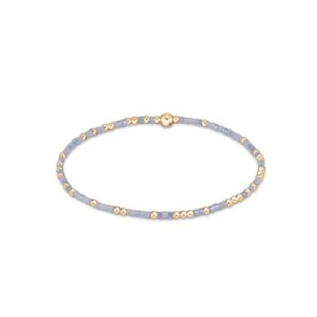 Light Blue, Light Gray and Gold Beaded Bracelet