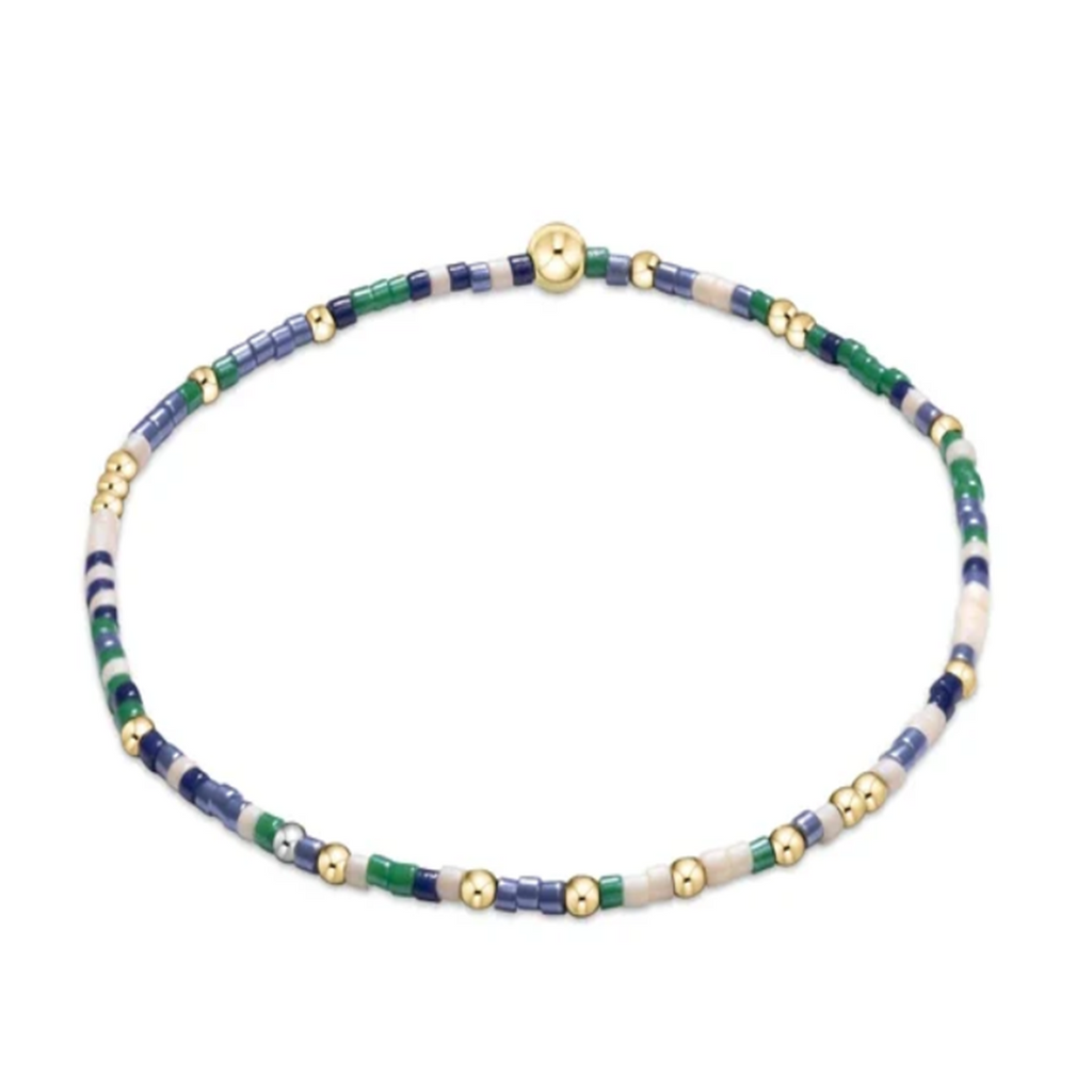 Multi Blue and Green Beaded Bracelet