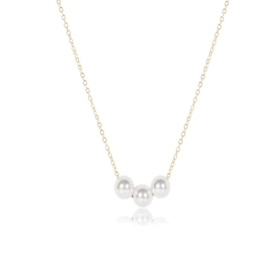 3 Pearl Crystals on a Gold Chain