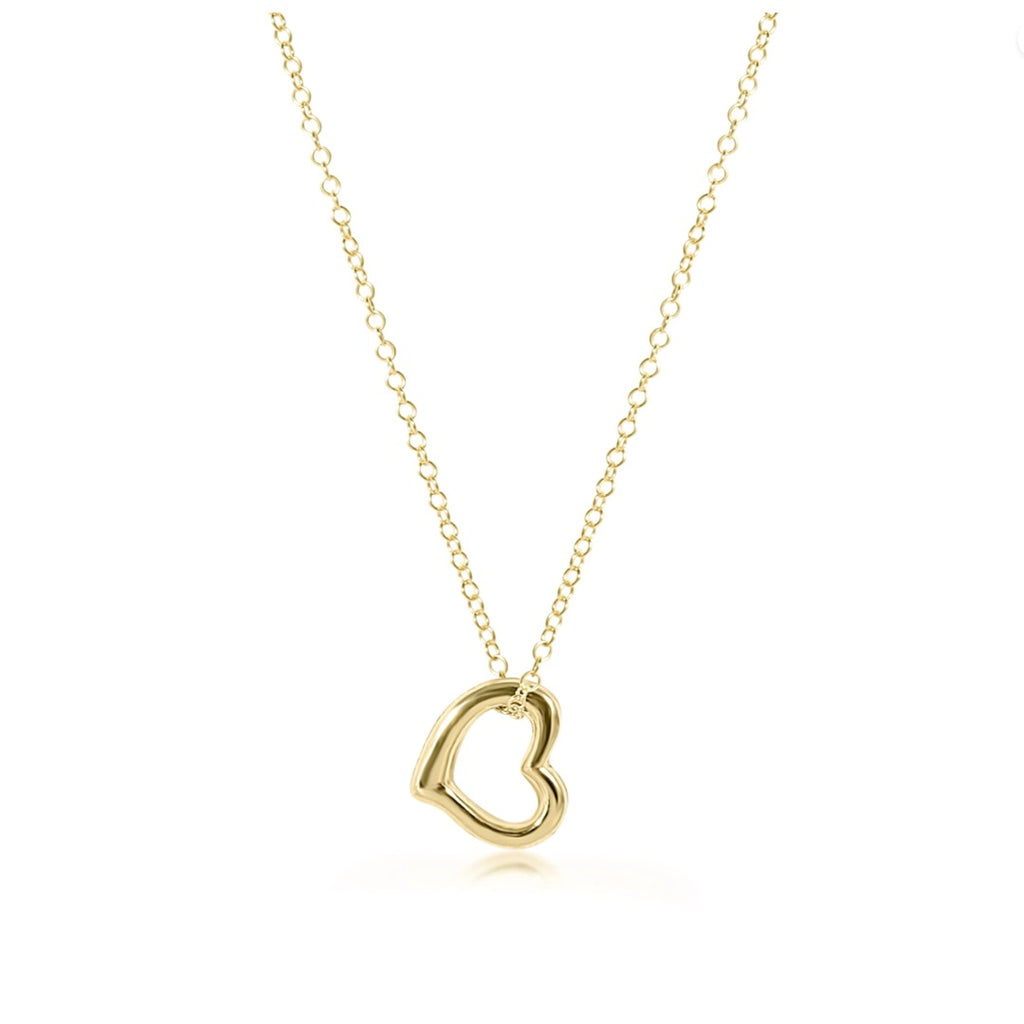Gold Heart Charm on Gold Chain