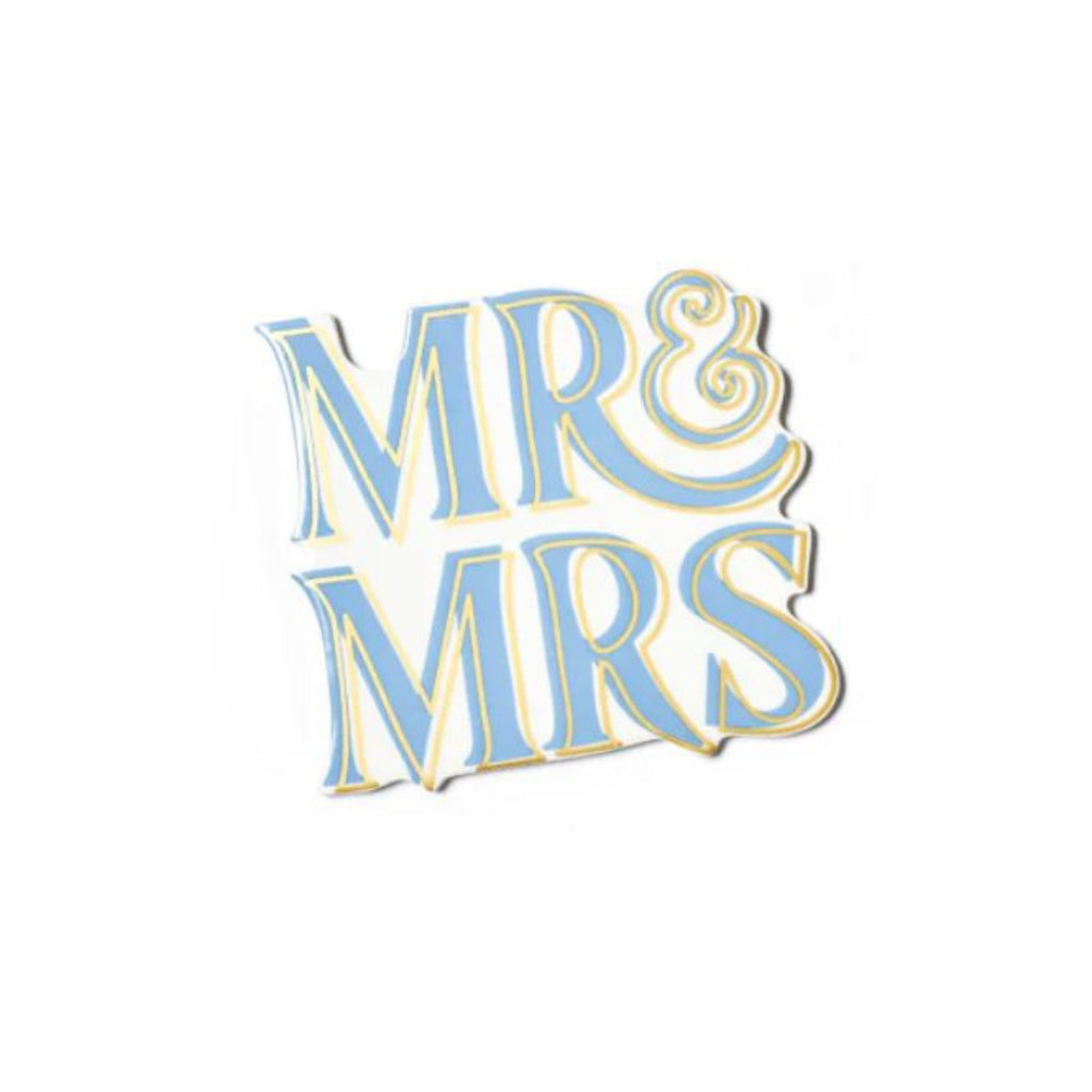 Blue Mr. and Mrs. Outlined in Yellow