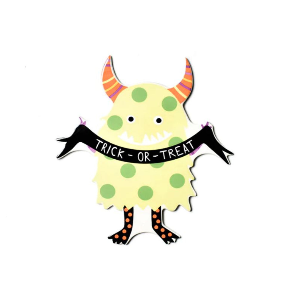 Monster with Dots Holding black banner