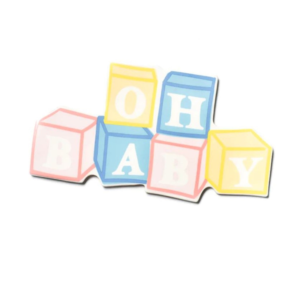 Pink, Blue and Yellow Baby Blocks