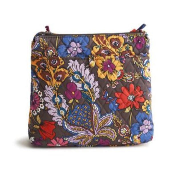 Brown background  with colorful flowers