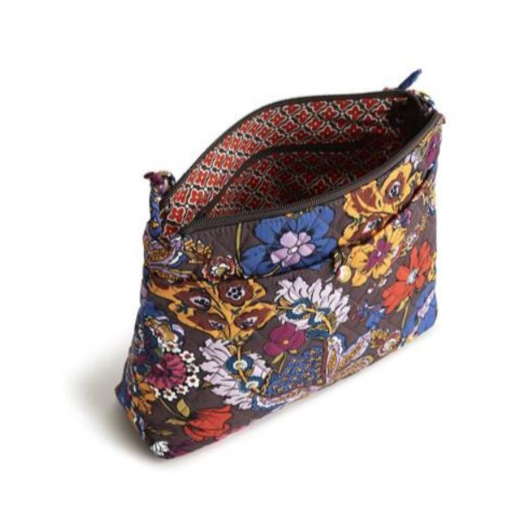 Brown background with colorful flowers