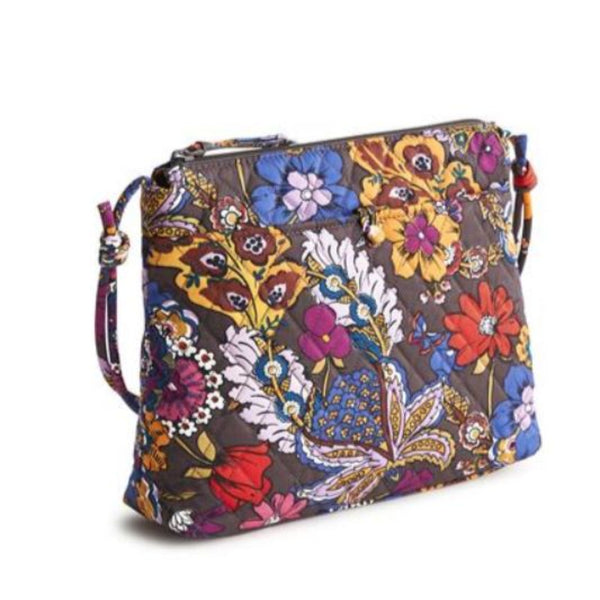 Brown background with colorful flowers