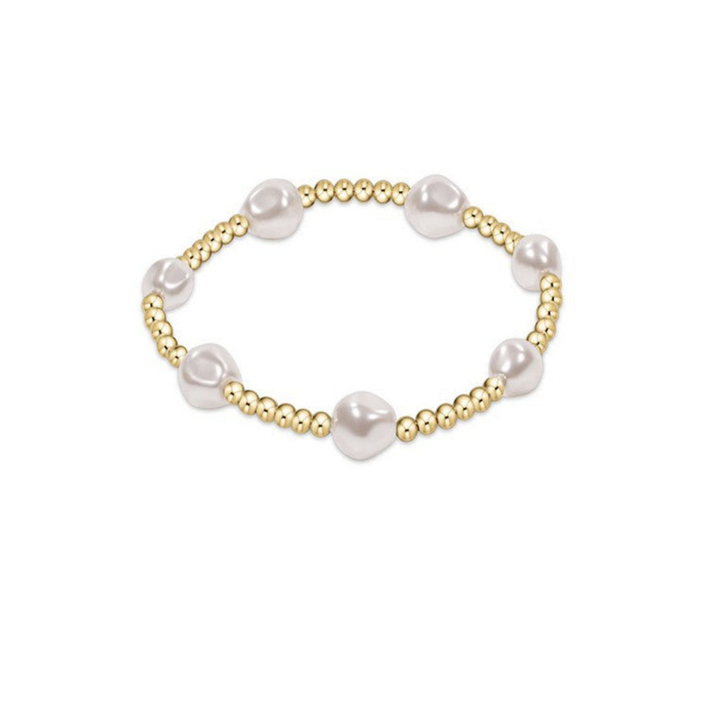 Gold Beaded Bracelet with Pearl