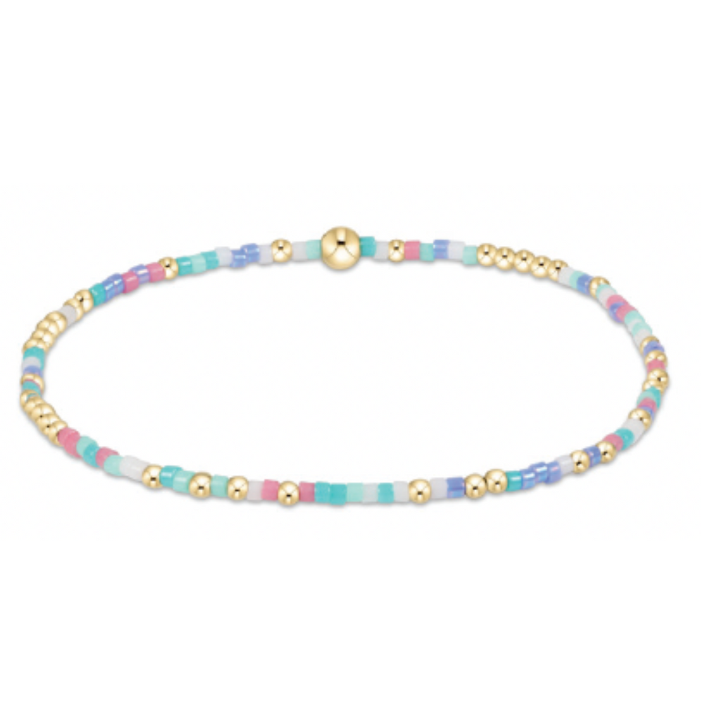 Blue, Pink and Green Beaded Bracelet
