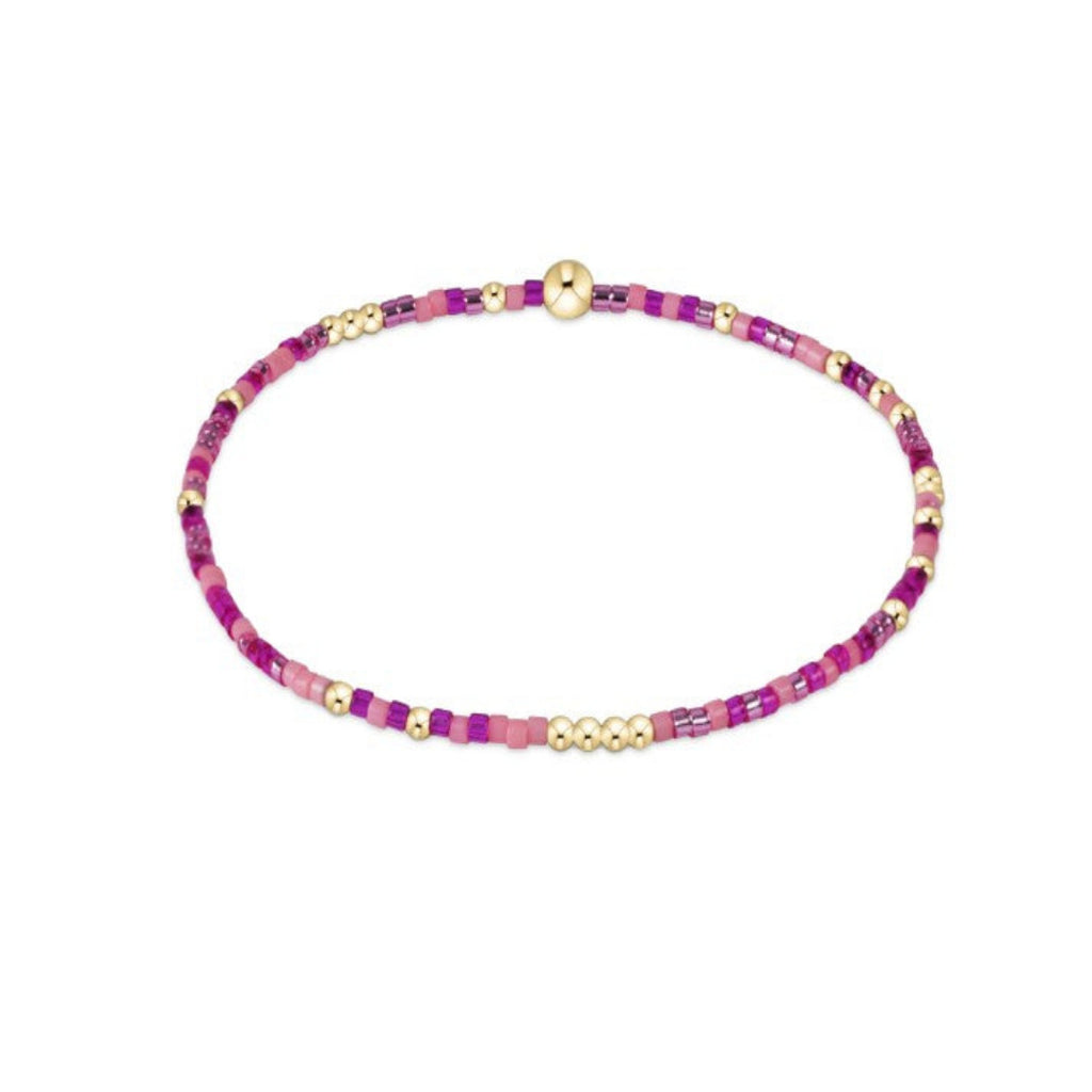Pink Beaded Bracelet with Gold Accented Beads