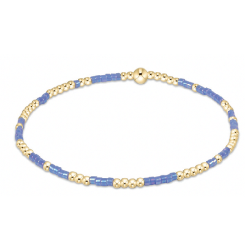 Bright Blue and Gold Beaded Bracelet