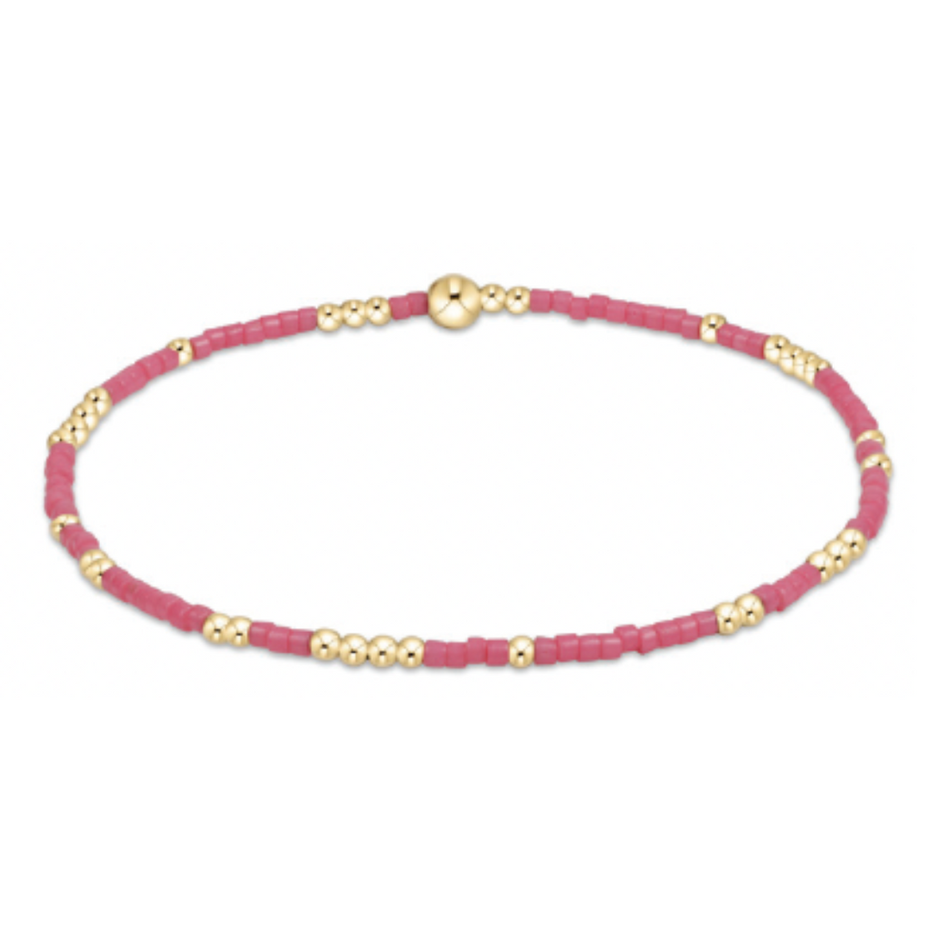 Bright Pink and Gold Beaded Bracelet