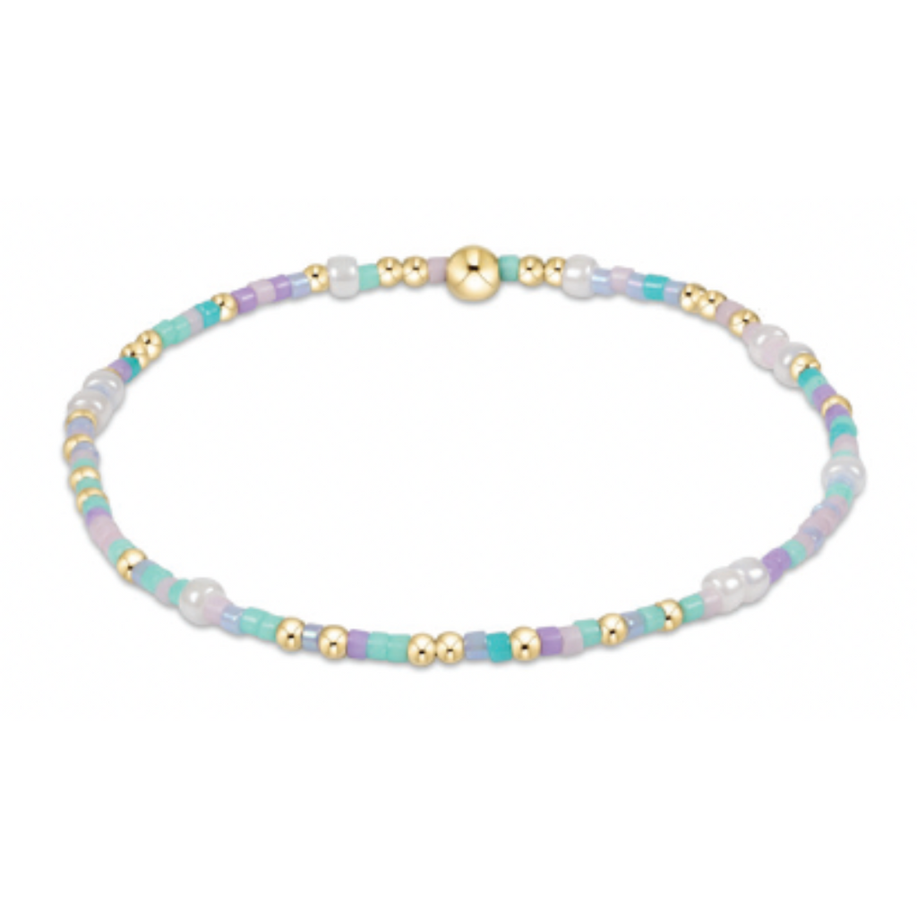 Lilac, Mint and Gold Beaded Bracelet
