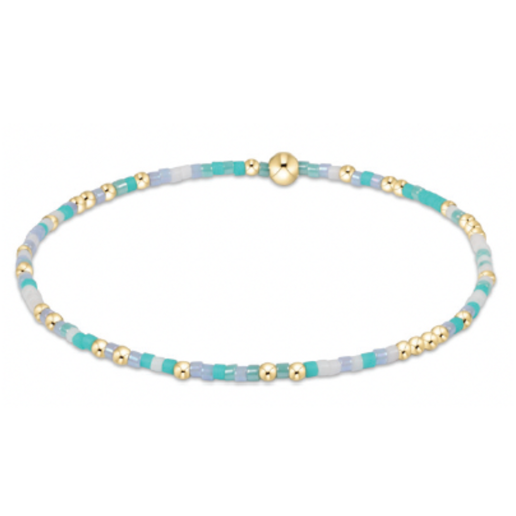 Teal and Gold Beaded Bracelet