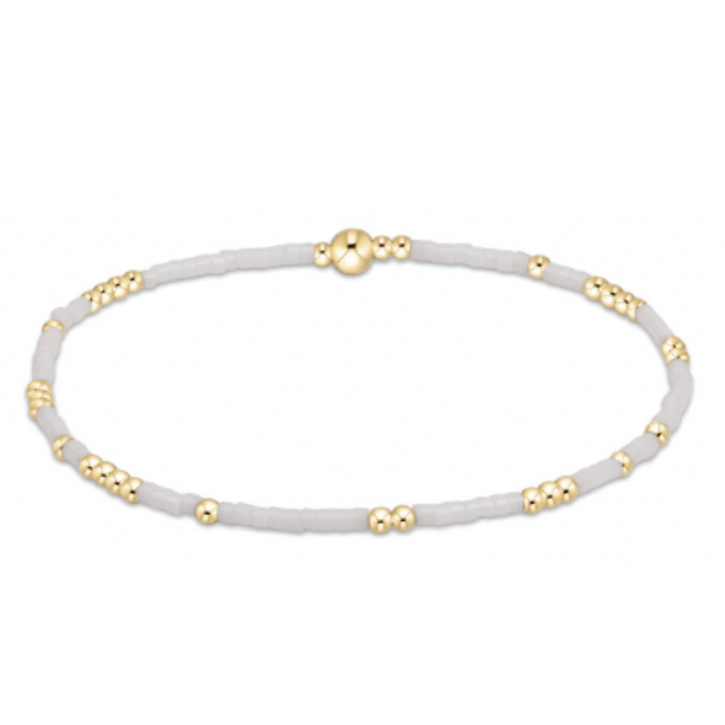 White and Gold Beaded Bracelet