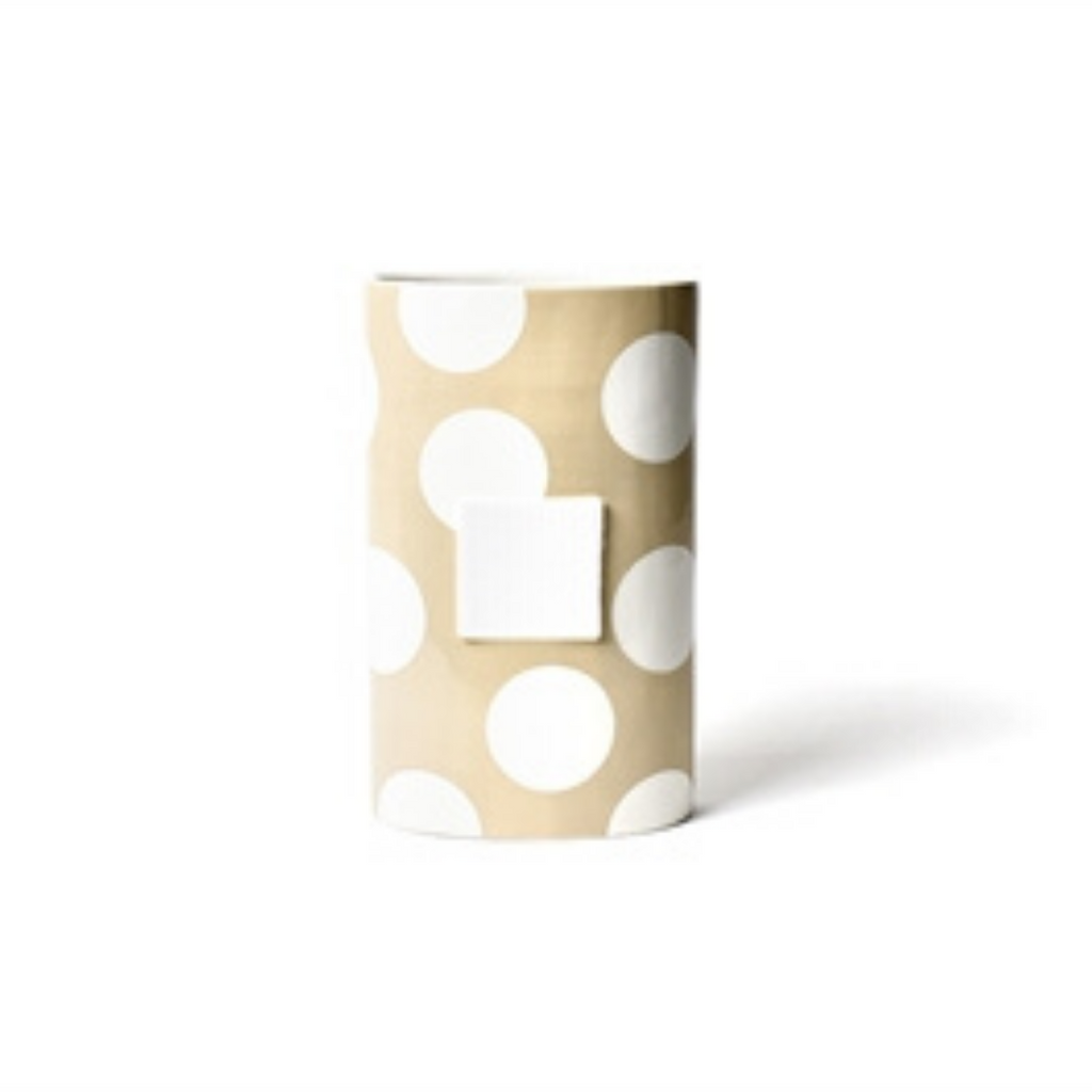 Happy Everything - Big Oval Vase - Neutral Dot