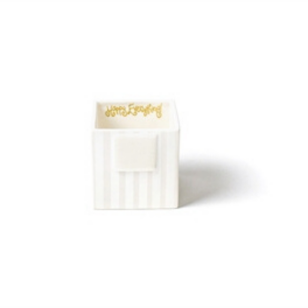 Happy Everything - Nesting Cube-Small - White Stripe