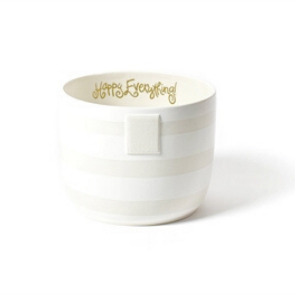 Happy Everything - Mini Bowl - White Stripe