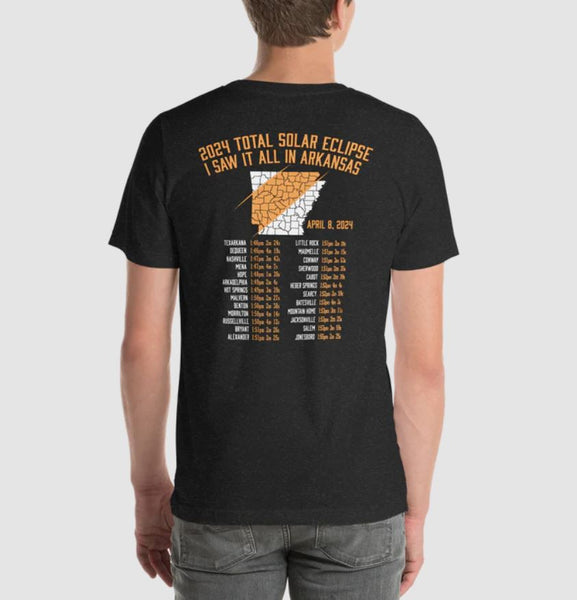Back of Tshirt with state and lst of cities