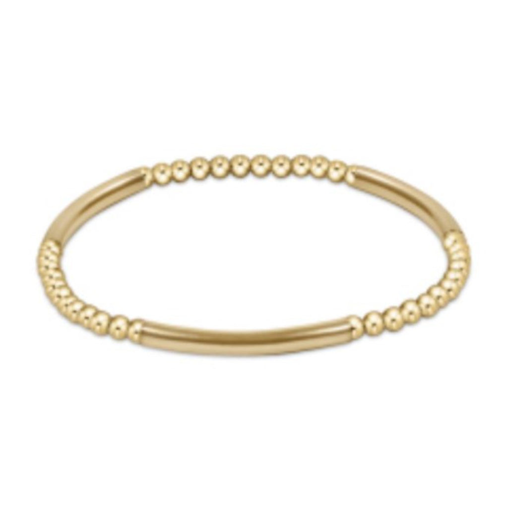 Enewton -Bliss Bar Gold Pattern 3mm Bead Bracelet Gold-Debbie's Hallmark