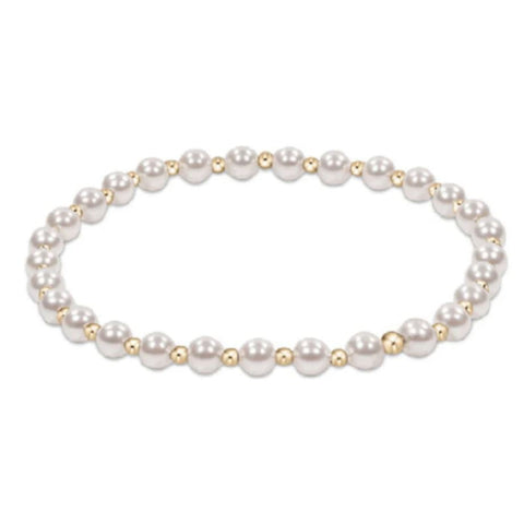 Pearl Bead with small gold Bead Bracelet