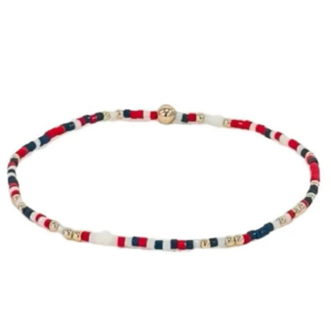 Red, White and Blue Beaded Bracelet