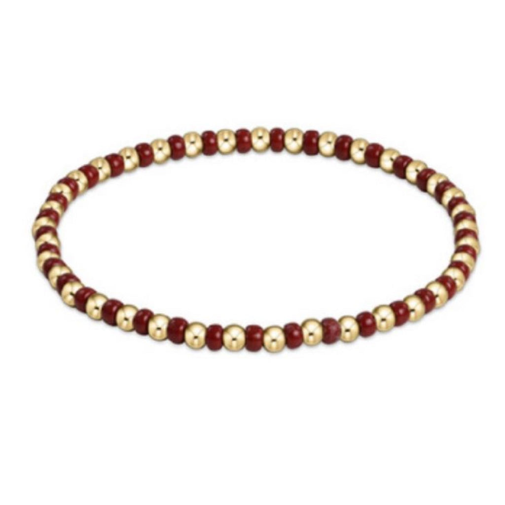 Wine and Gold Beaded Bracelet