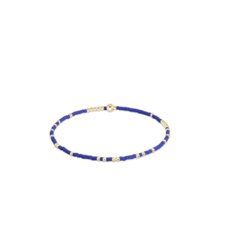 Blue with randon gold beads bracelet