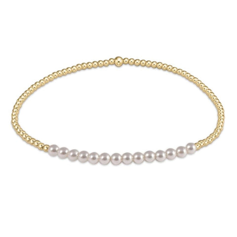 Enewton - Gold Bliss 2mm Bead Bracelet - Pearl - Debbie's Hallmark