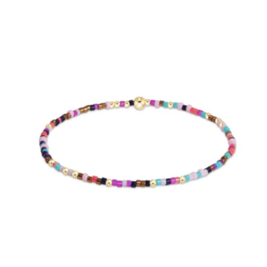 Pink, Blue and Gold color beaded bracelet