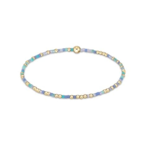 Aqua, Blue and Gold Beaded Bracelet