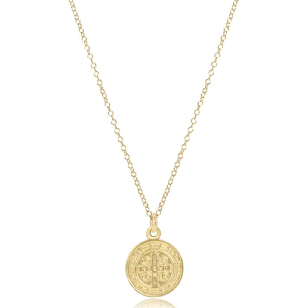 Gold Chain with Gold Disc featuring St. Benedict