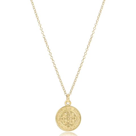 Gold Chain with Gold Disc featuring St. Benedict