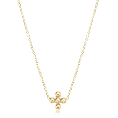 Gold Beaded Cross on Gold Chain