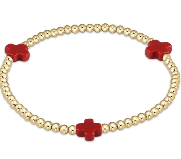 Enewton - Signature Cross Gold Pattern 3mm Bead Bracelet