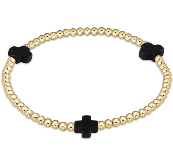 Enewton - Signature Cross Gold Pattern 3mm Bead Bracelet