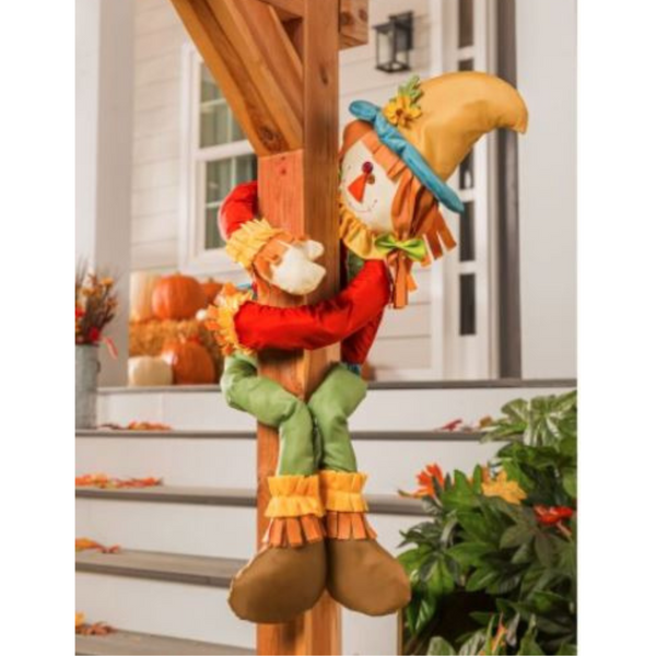 Girl Scarecrow Hugging Pole