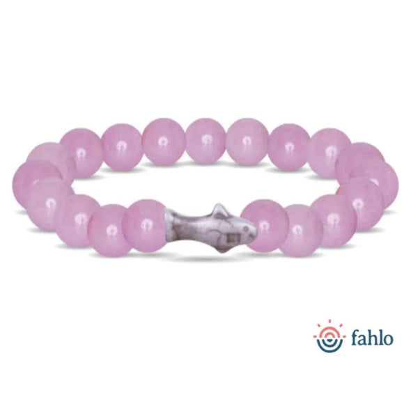 Glow in the Dark Lilac Beaded Bracelet with Gray Shark