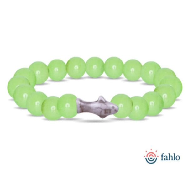 Glow in the Dark Light Green Bracelet with Gray Shark