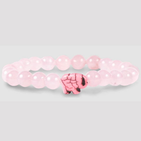 Pink Beaded Bracelet with Pink Elephant