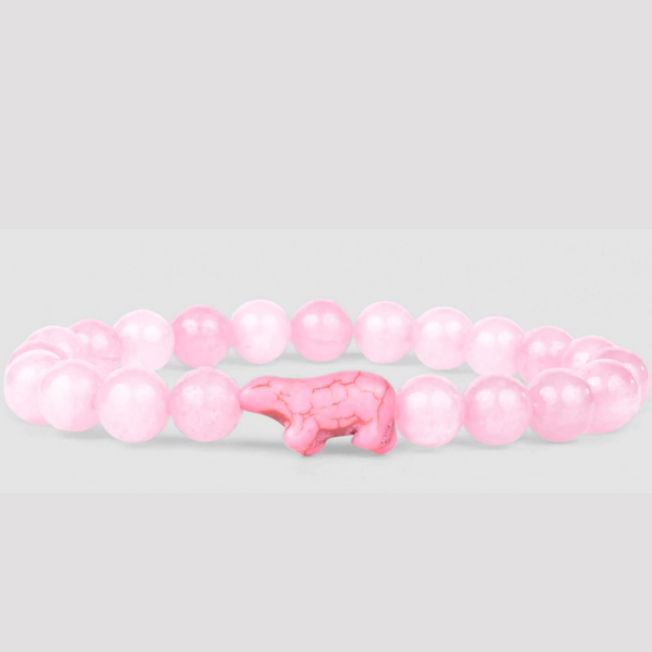 Pink Beaded Bracelet with Pink Polar Bear