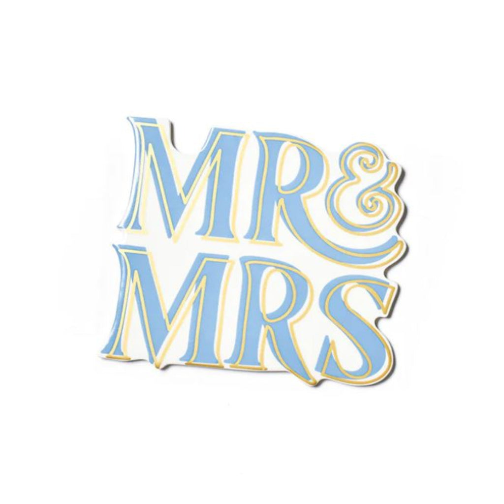 Blue Mr & Mrs Outlined in Yellow Big Attachment