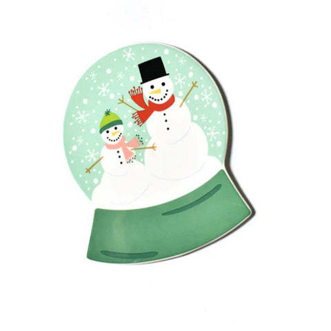 Light Green Snow Globe with Big and Little Snowmen