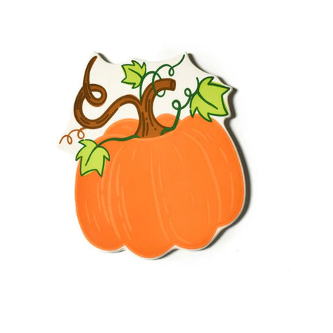 Orange Pumpkin with Brown Stem and Green Vine