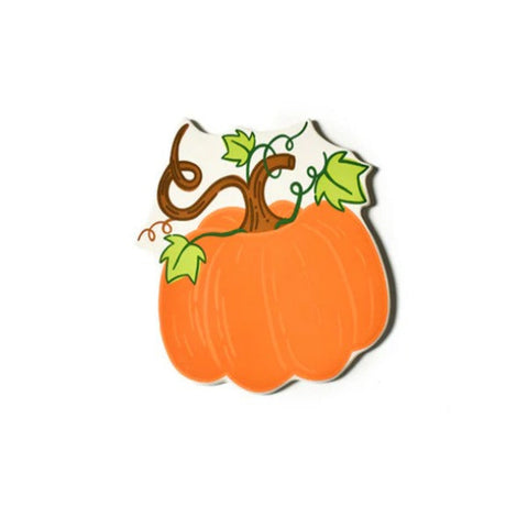 Orange Pumpkin with Brown Stem and Green Vine