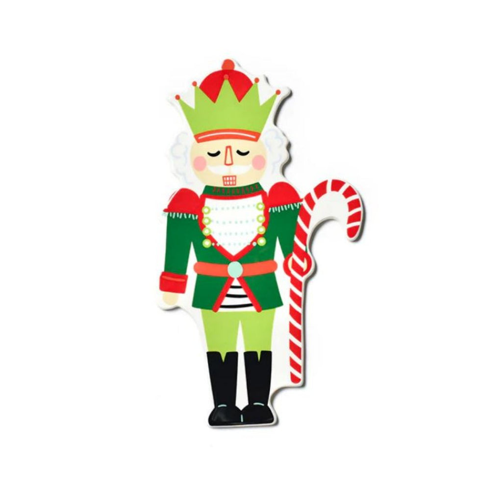 Red and Green Nutcracker holding Candy Canwe